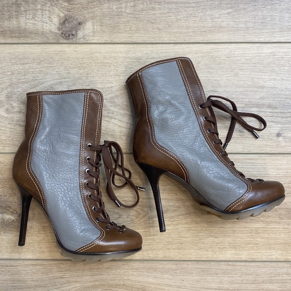 BCBGMAXAZRIA | Runway Collection‎ | Stiletto Lace Up Ankle Boots - Picture 1 of 16